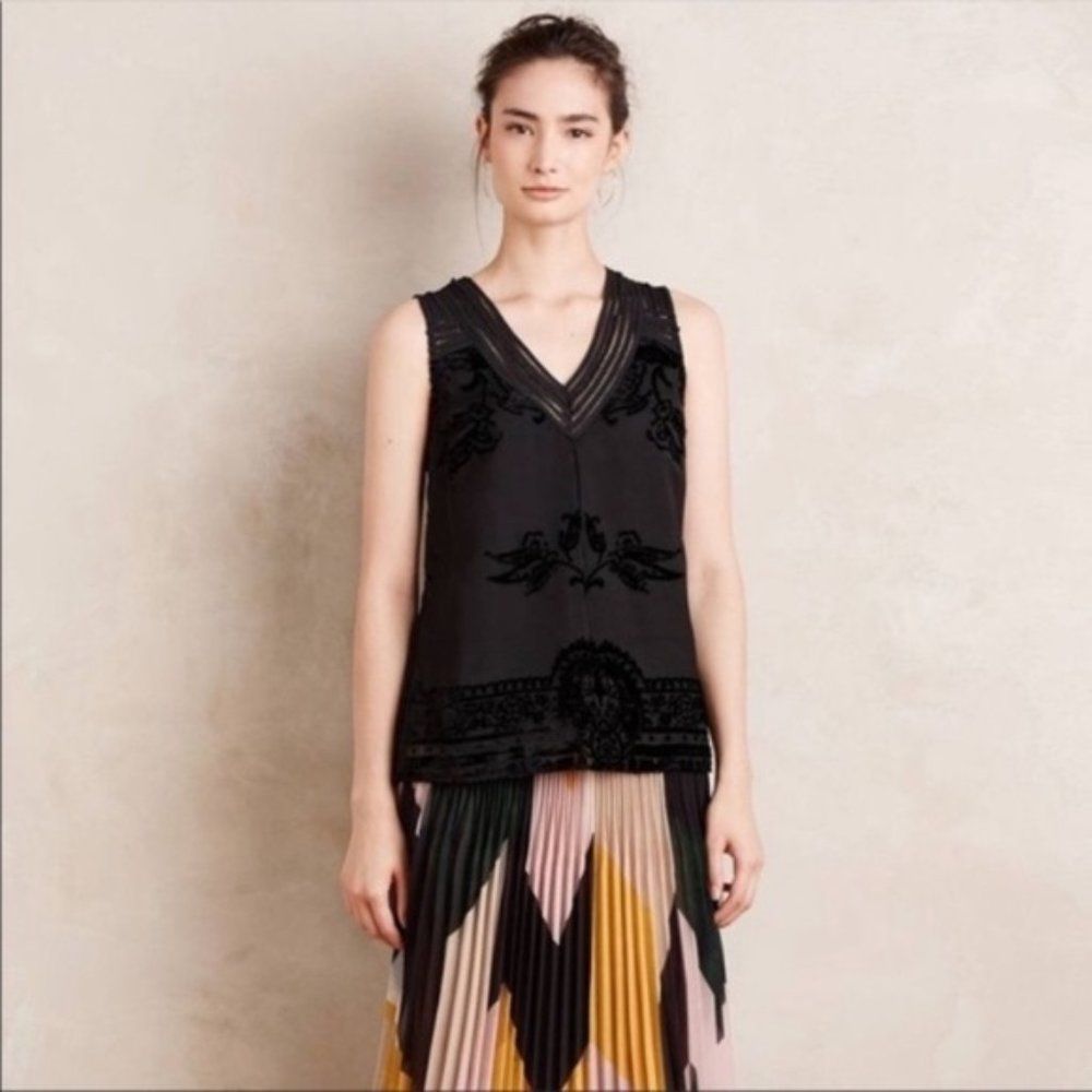 Anthro Meadow Rue Fanya Shell V Neck Tank Top XS